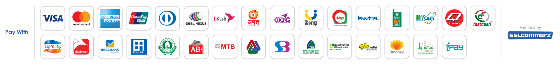 Payment Methods - Verified by SSLCommerz