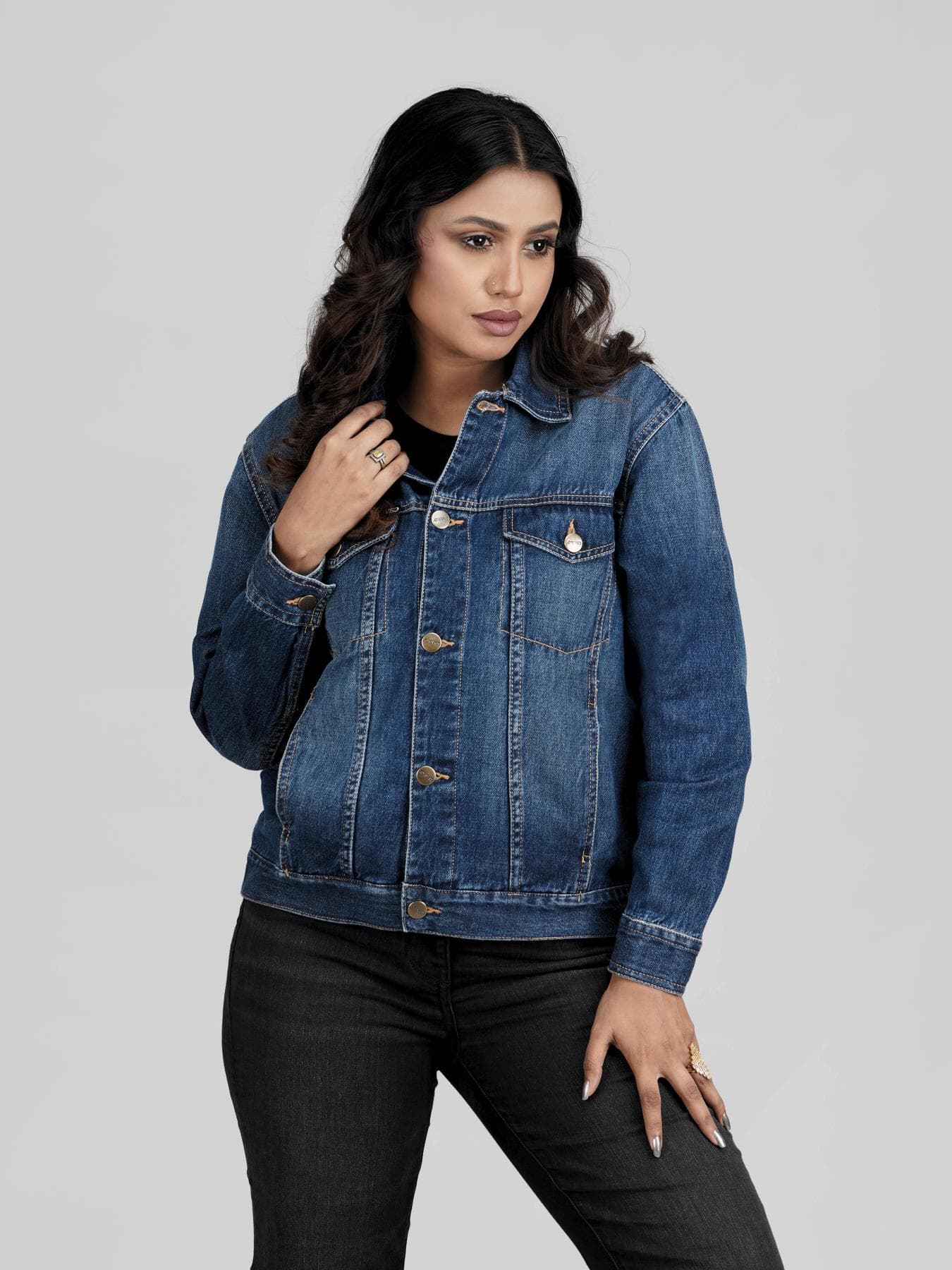 Cavaro Women’s Regular Fit Denim Jacket – Dark Wash - View 2